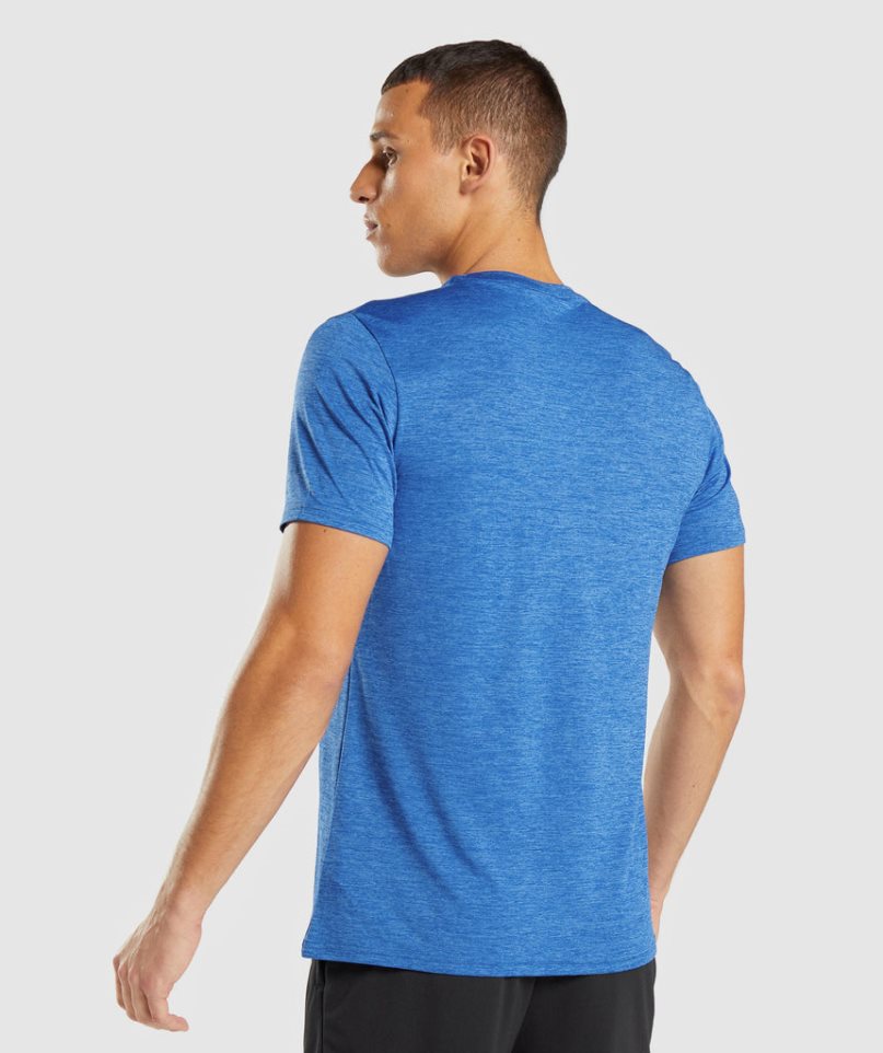 Koszulki Gymshark Arrival Marl Męskie Niebieskie | PL 341DOP